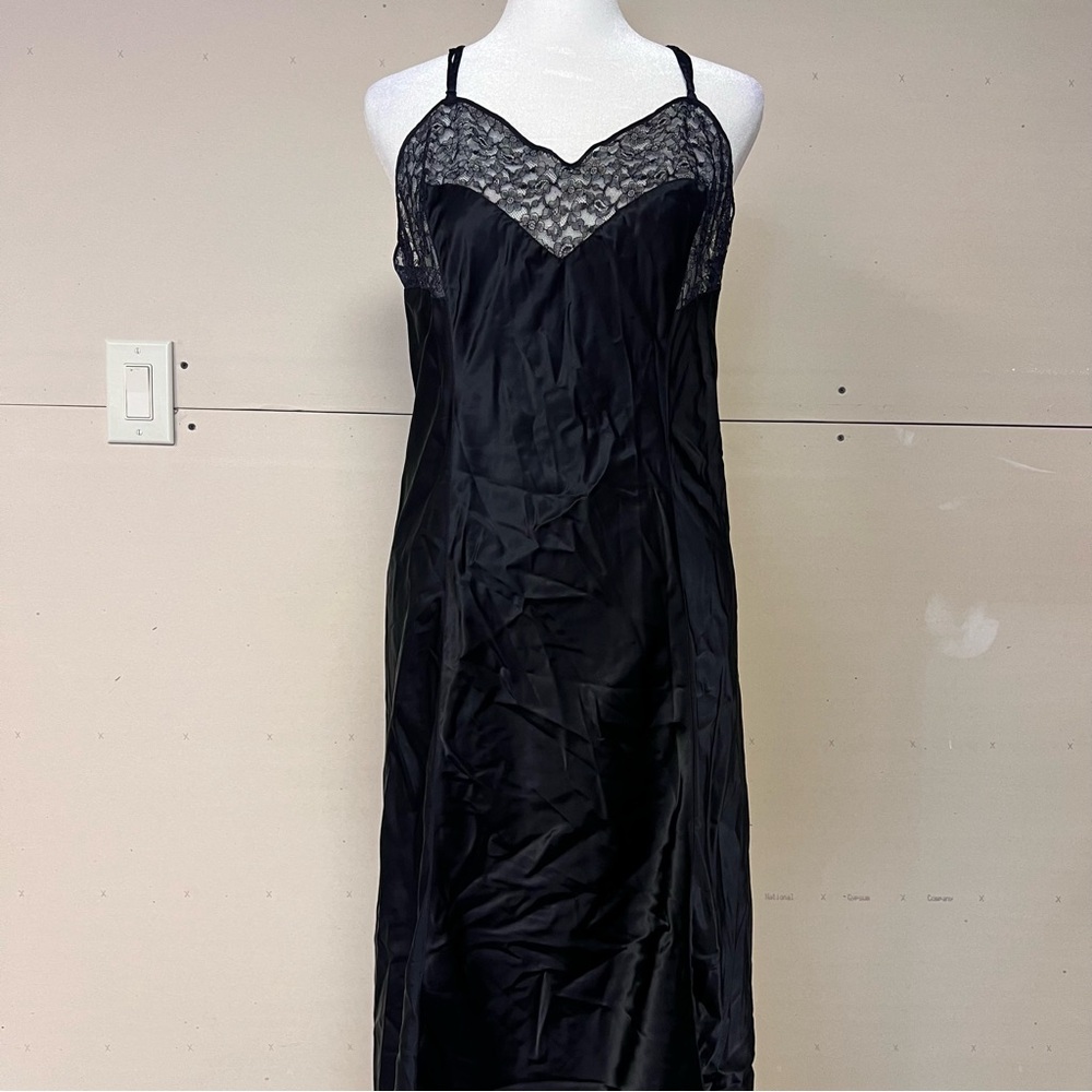 Vintage Barbizon lace slip midi dress